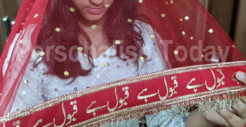 Personalized wedding dupatta - wedding,