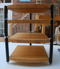 ATACAMA HI-FI STAND 4 TIER WOODEN SHELVES QUALITY UNIT SPIKES VGC LE8 COLLECT