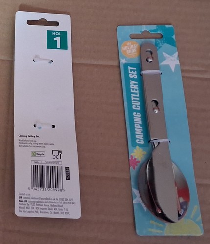 Two sets camping cutlery - two,