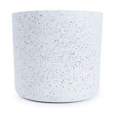 LIVIVO Round Plastic Plant Pot for Garden/Indoor Decor, Flower, Speckled Finish