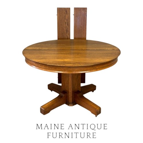 Antique mission oak round - mission,