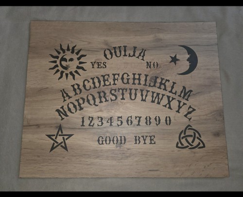 Wooden ouija board game with - board,