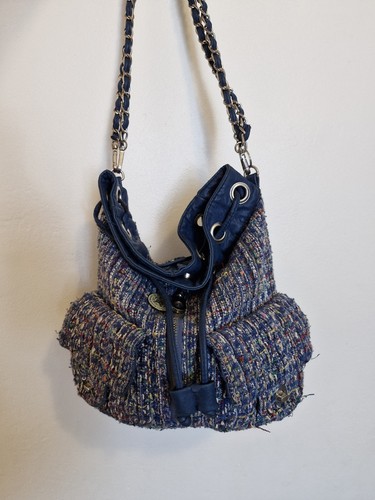 Vintage blue tweed - blue,