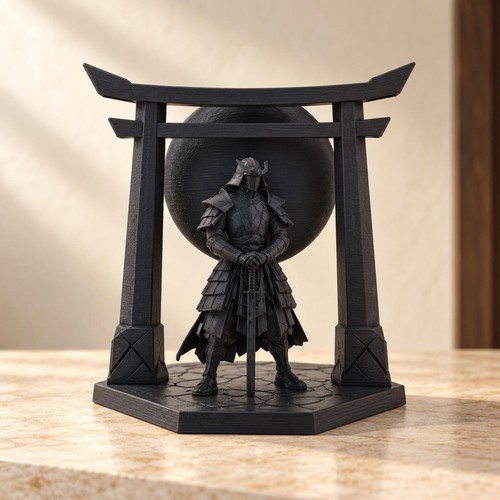 Samurai statue warrior under - samurai, statue,