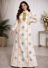 Elegant linen jalabiya with - , a