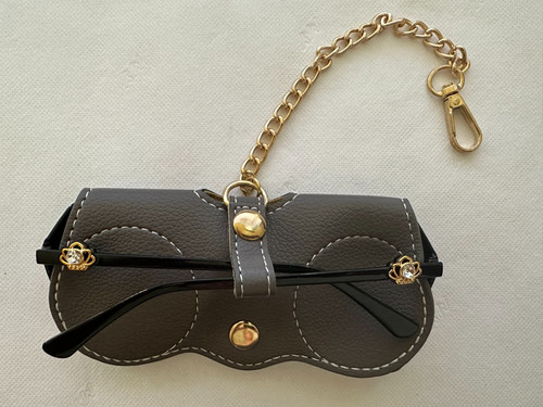Dark grey faux leather folding - grey,