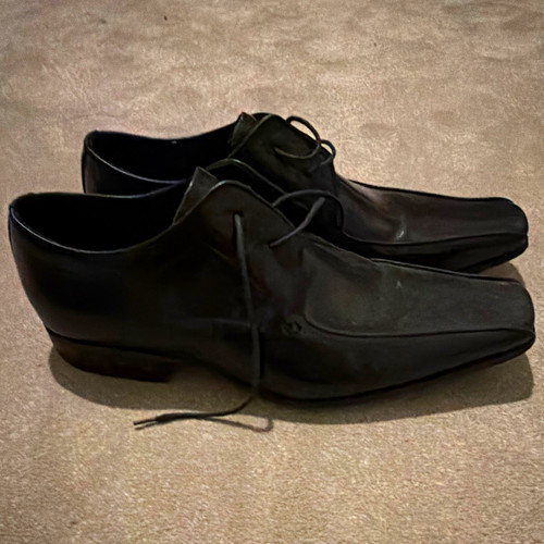 Men black leather oxford - black,