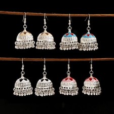 Indian Pakistani Bollywood Dangle Silver Jhumka Earrings Boho Jhumki Jewellery