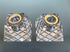 Glass Inkwell Victorian Desk Stand Quill Pen Writing Slope Bureau Candle Holder