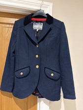 JOULES Tweed Jacket UK 12 Navy