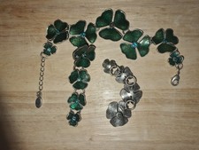Vintage Pilgrim set with bracelet and earrings in green