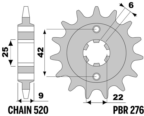 Pbr front sprocket silver - silver, in