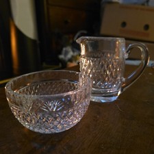 Waterford  Cut Crystal  Cream Jug & Sugar Bowl   -  Stamped -  Ex Cond