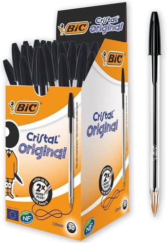 Bic pens black cristal medium - bic,