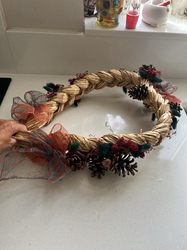 Hand plaited straw christmas - straw,