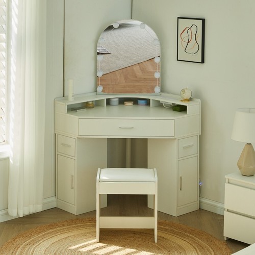 Corner mirror dressing - mirror, table
