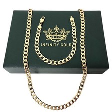 Mens 6mm Curb Set 9ct Gold XP