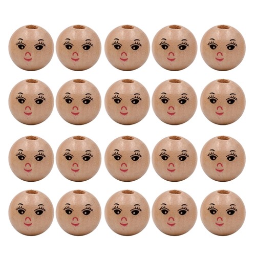 20pcs lot smiling - face, wooden