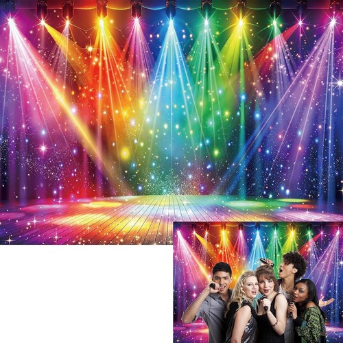Disco rainbow stage backdrop - rainbow,