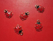 5 x LADYBIRD CHARMS PENDANTS