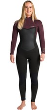 2025 C-Skins Womens Nuwave Surflite 5/4/3mm Back Zip Wetsuit - Black / Rust / C.