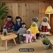 BLACK WOODEN DOLLS HOUSE DOLLS