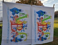 Vintage Sesame Street Flat & Fitted Bed Sheets Full Size 2 P Cases ABC Alphabet 