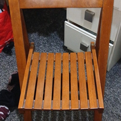 Wooden slatted seat - slatted, folding