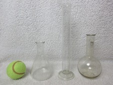 Scientific Glass: HJF Tube with Flat Base, 2 Beakers - Flasks - Pyrex/ Firmasil
