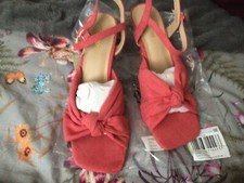 Monsoon Knot Front Kitten Heel Pink Sandals Size 7 / 40 New with tags RRP £64.99