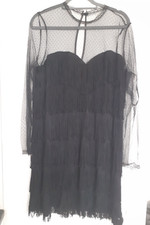Hell Bunny LTD fringe cocktail dress flapper glam costume 20s UK 2XL NEW vtg