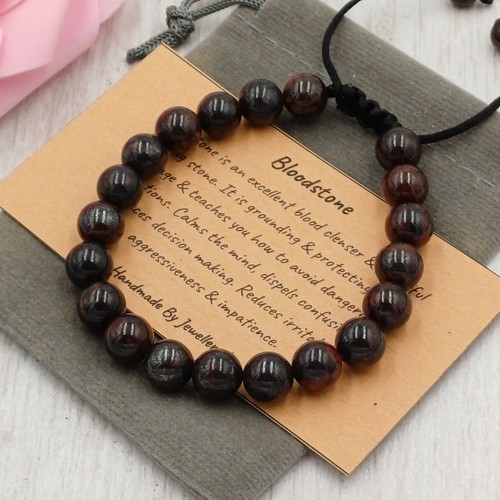 Bloodstone bracelet 6mm 8mm - bracelet,