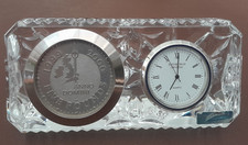 Edinburgh Crystal Millennium Inset Clock With Inset £5 Millennium Coin - Working