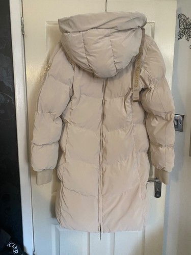 Long baige puffa jacket - baige,
