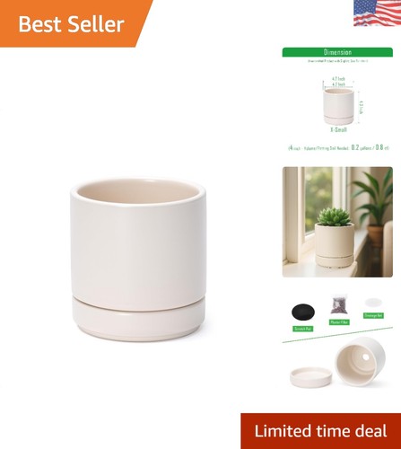 Chic inch oatmeal planter - chic,
