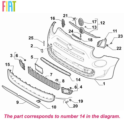 Genuine fiat radiator grille - radiator,