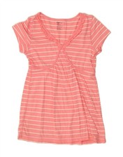 GAP Girls Ruffle Tent Dress 12-13 Years Pink Striped Cotton AN18