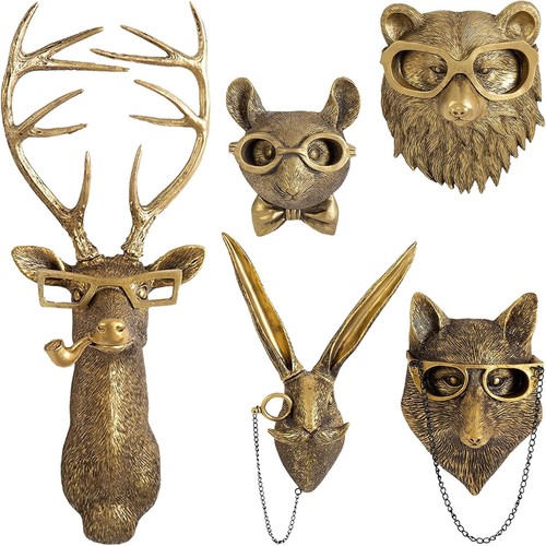 Elegant gold faux animal heads - faux,