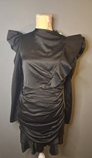 Allyson size L black ruched dress BNWT