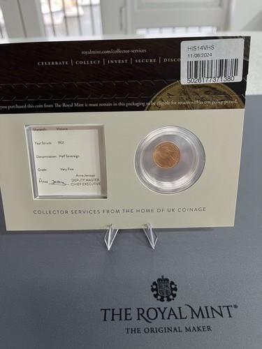1901 gold half sovereign - half, in
