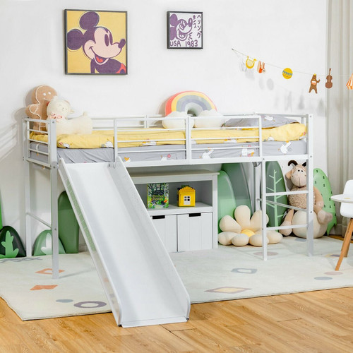 Sliding loft single bed - single, with