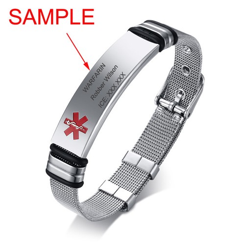 Women men silver medical alert - women,