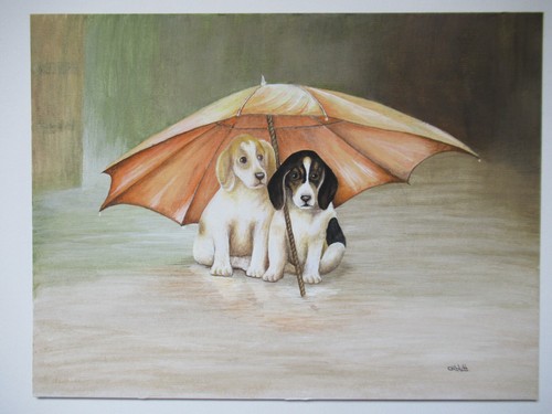 Beagles original canvas - beagles,