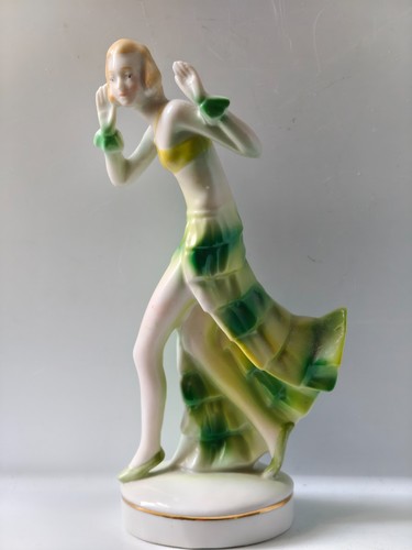 Art deco porcelain flapper - art,