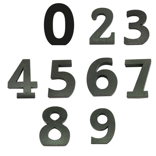 Black wooden numbers - black, mdf