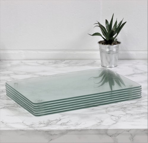 Clear glass placemats set - clear,