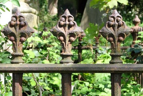 Photo 6x4 old iron railings - old, in