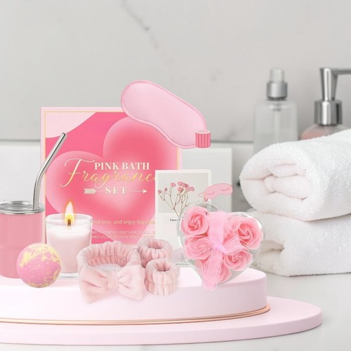 Pink bath set mothers - day, gift