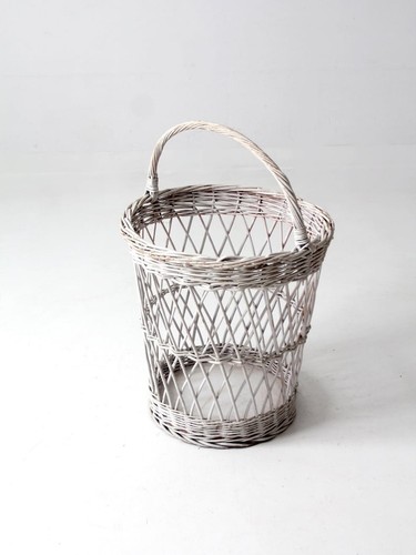 Shabby chic wicker basket - shabby,