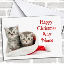 Lovely Kittens Christmas Customised Card Personalized